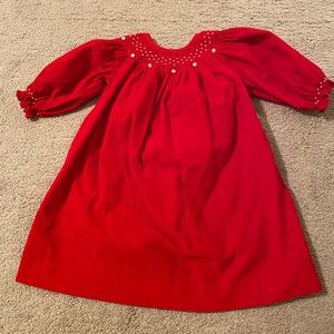 12m Girl - Red Corduroy Christmas dress